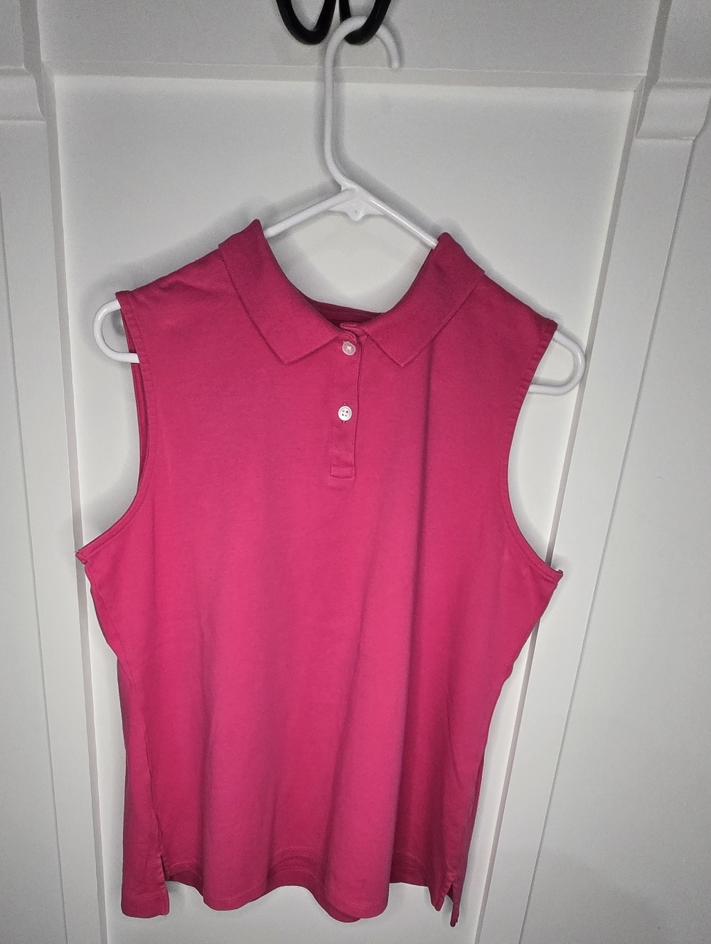 Croft & barrow Sleeveless Polo Tank Top - Hot Pink